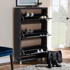 Baxton Studio Simms Grey Finished Wood Shoe Storage Cabinet with 6 Fold-Out Racks 156-9552